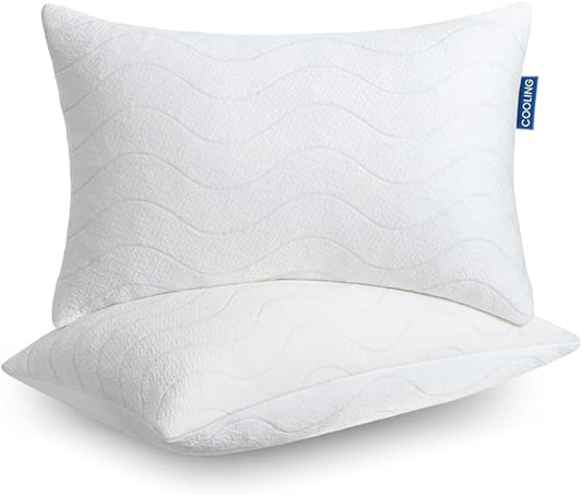 Memory Foam Pillows for Sleeping,Pillows Standard Size Set of 2 Adjustable Loft Bed Firm or Soft Pillows for Side, Back, Stomach, Hot Sleepers