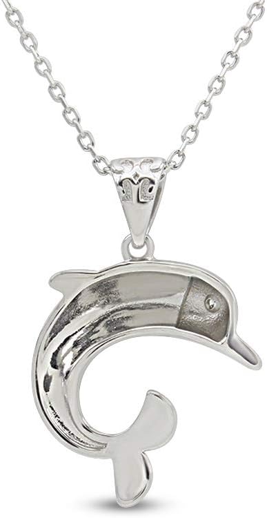 AFFY Abalone Shell Animal (Starfish, Dolphin, Seahorse, Frog, Dragonfly, Whale Tail, Turtle) 14K White Gold Over Sterling Silver Pendant Necklace Jewelry Gift For Her