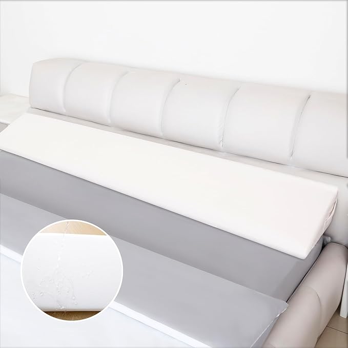 WdFour Bed Wedge pillow, close off Headboard, wall and Mattress Gap. incline, slanted sweat-proof pillow for neck and back pain relief anti-snoring for comfortable sleeping.(Off-white,39Wx10Dx6H)