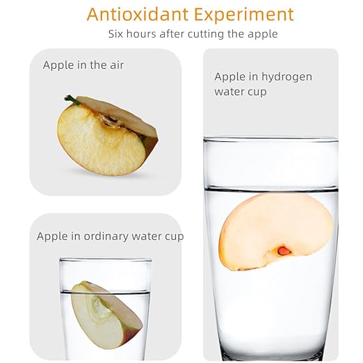 Hydrogen Water Bottle, 9000+ PPB Hydrogen Water, Food Grade Rechargeable Machine, Suitable for All Water, with Exhaust Hole, 3 Minutes and 18 Minutes Dual Mode (Single Bottle Gold)