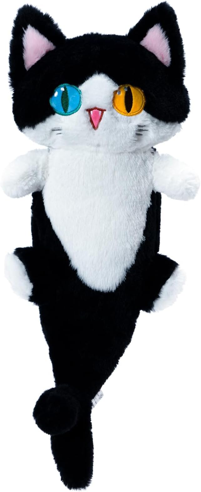 OOPSHANA Long Cat Plush Toy Cute Plushie Hugging Plush Pillow Shark Cat Stuffed Animal for Girls and Boys Black 33"