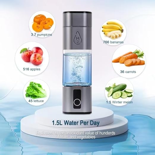 Hydrogen Water Bottle, Portable Hydrogen Water Bottle Generator with 5000ppb Hydrogen Water Ionizer Machine