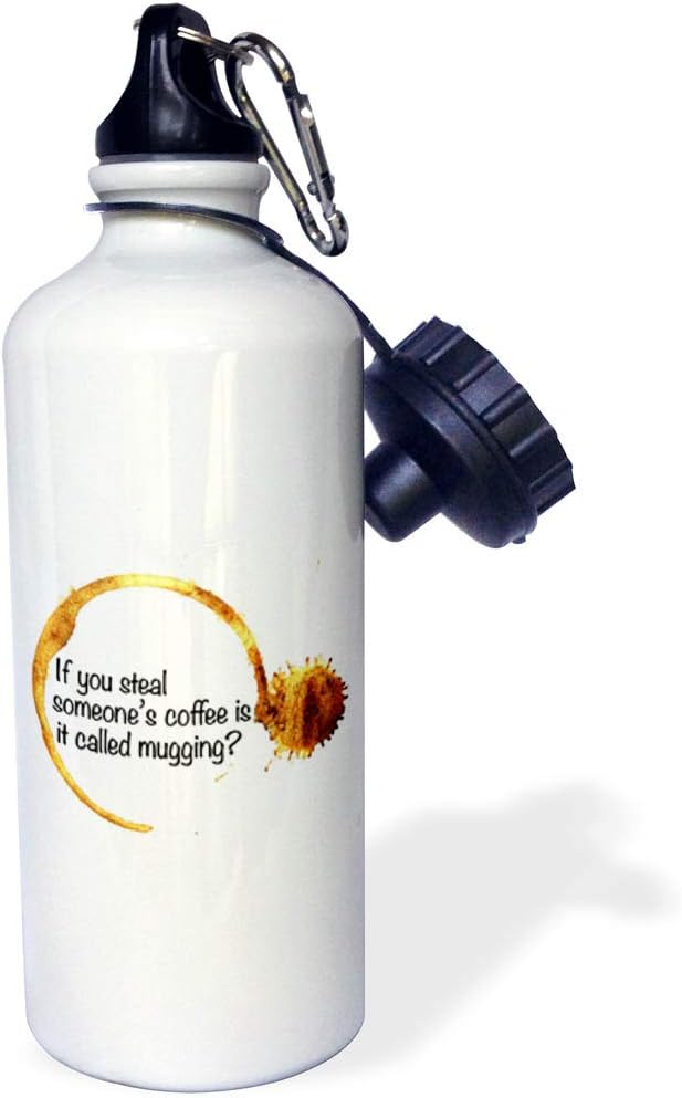 3dRose steal someones coffee is it called mugging-Sports Water Bottle, 21oz , 21 oz, Multicolored