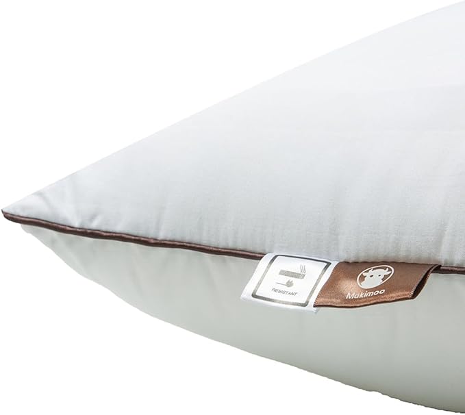 Premium 2-Pack Sleeping Pillow, Bed Pillow, Super Soft Down Alternative with Washable Covers, Microfiber Filling, Set of 2 (Stripe, Queen)