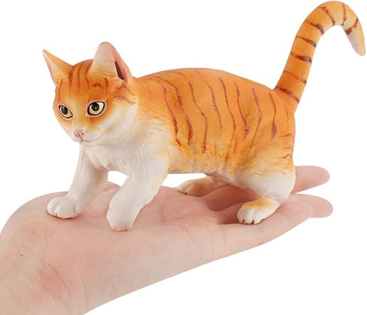 Orange Cat Animal Model Action Figures Family Party Supplies Desktop Decoration Cake Toppers Collection Toys for 5 6 7 8 Years Old Boys Girls Kid Toddlers