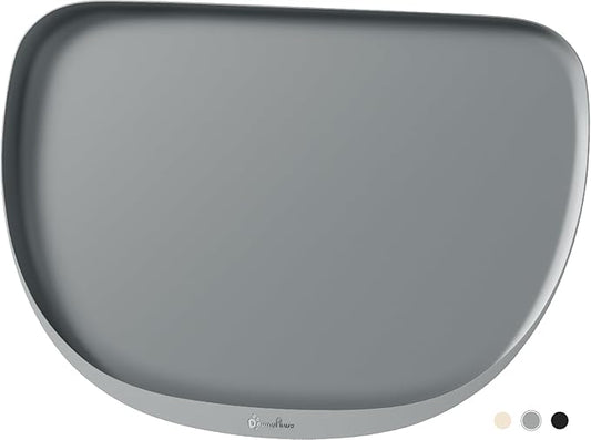 DownyPaws Dog Food Mats for Floors Waterproof, BPA Free Silcone Dog Bowl Mat, Non-Slip Pet Feeding Mat with High Raised Edge, Cat Placemat for Messy Drinkers, 24"×17", Light Gray