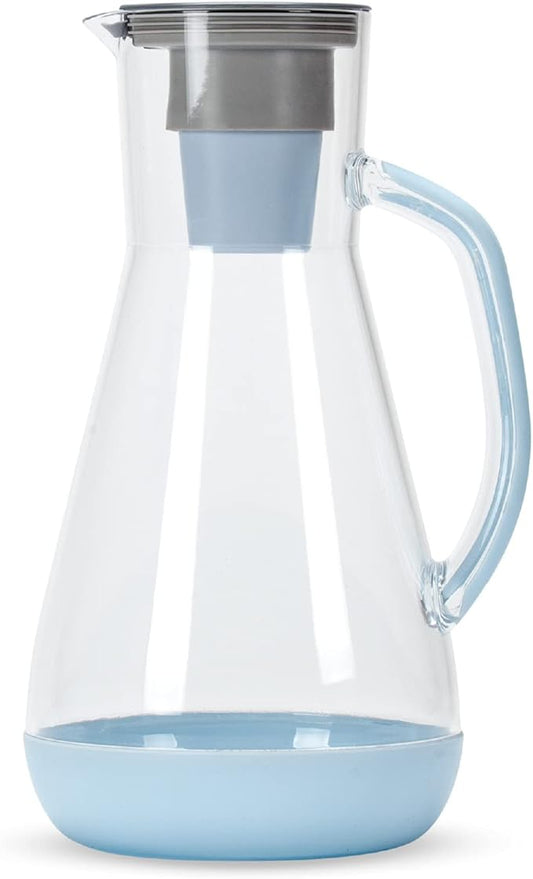 Hydros 64 Ounce Water Filter Pitcher with Patented Fast Flo Tech, 60 Second Quick Fill-Up and BPA-Free Recyclable Filter, Eight Cup Capacity, Blue