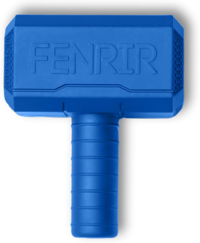 Fenrir Hammer Dog Chew Toy Strong Rubber Stuffable Enrichment Toy for Chewers (Blue, Small)