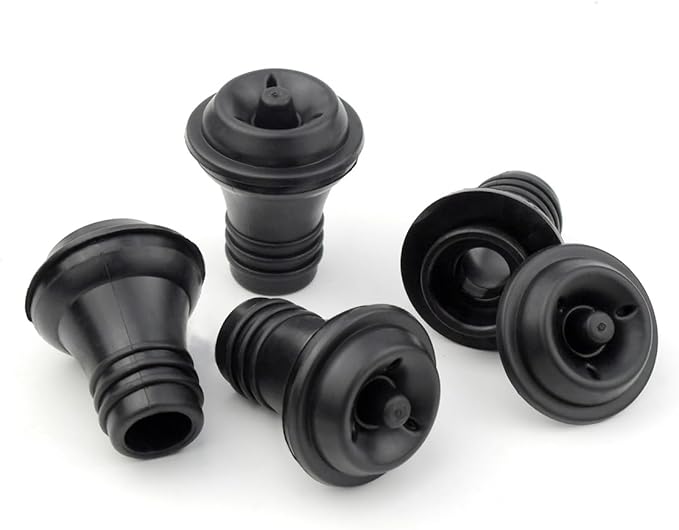6 Pieces Vacuum Wine Stoppers Wine Saver Vacuum Pump Stopper Vacuum Wine Bottle Stopper Keep Wine Fresh Reusable Wine Preserver Bottles Sealer for Preserve Wine Flavor Wine Accessories Gift (Black)