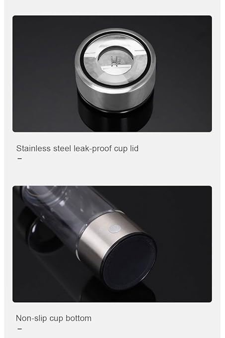 Hydrogen Water Bottle, Advanced Generator for Quick 3-Min Electrolysis. Perfect for Office, Travel, Fitness, Camping, and Hiking Adventures.