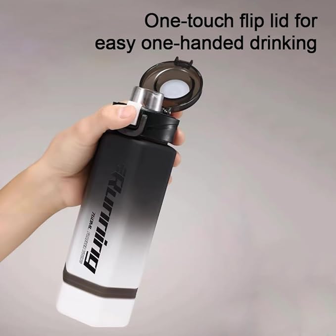 27 oz Hexagon Water Bottle, Wide Mouth Leak Proof Water bottles BPA-free Plastic Water Bottles Hexagonal Shape Water Bottle Reusable Water Bottle With Handle for Travel Fitness(Pink)