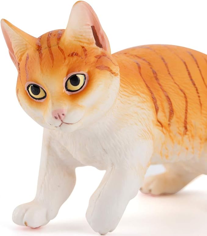 Orange Cat Animal Model Action Figures Family Party Supplies Desktop Decoration Cake Toppers Collection Toys for 5 6 7 8 Years Old Boys Girls Kid Toddlers