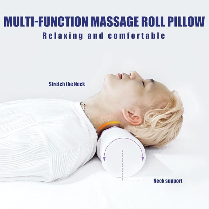 Menlo Park Cervical Neck Roll Memory Foam Pillow, Bolster Pillow, Round Neck Support Pillows for Sleeping,Comfy Cylinder Neck Roll Pillow for Pain Relief with Breathable Cooling Cover,17" L x 4" W