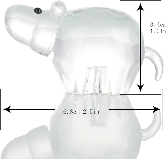 H&D HYALINE & DORA Crystal Hippopotamus Figurines Collectibles Mini Glass Animal Figurine for Table Home Decoration