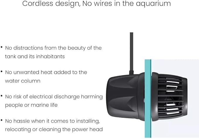 Aquarium Wave Maker Pump (DMP10) – Submersible Circulation Pump for Saltwater Marine Reef Tanks, Bluetooth App Control & Smart Controller