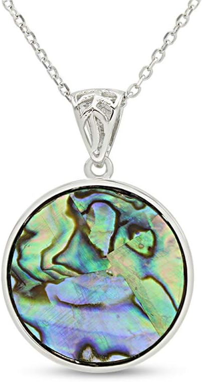 AFFY Abalone Shell Animal (Starfish, Dolphin, Seahorse, Frog, Dragonfly, Whale Tail, Turtle) 14K White Gold Over Sterling Silver Pendant Necklace Jewelry Gift For Her