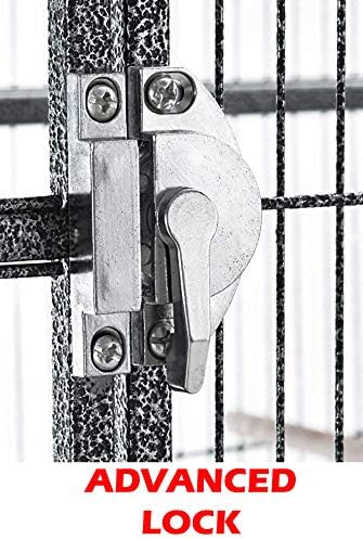 X-Large Corner Parrot Bird Flight Breeding Wrought Iron Rolling Cage Solid Plated Feeder Doors with Around Metal Seed Guard