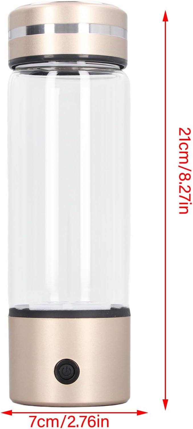 300ml Hydrogen Water Bottle, Hydrogen Water Generator with Ion Water Bottle Improve Water Quality in 3 Minutes, Portable Hydrogen Water Bottle Generator 1200-1400ppb