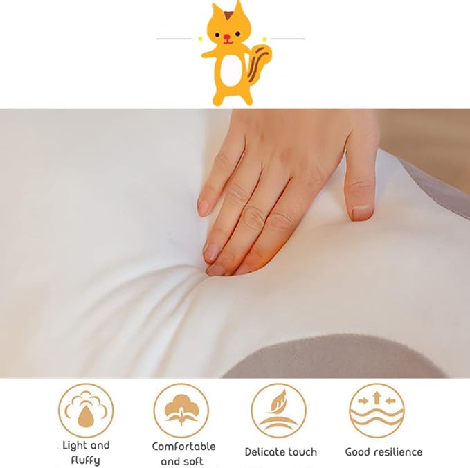 Long Gray Cat Plush Pillow Toy Sleeping Pillow Cute Cartoon Cat Stuffed Animals Soft Long Body Pillow Gift for Kids(19.68in)