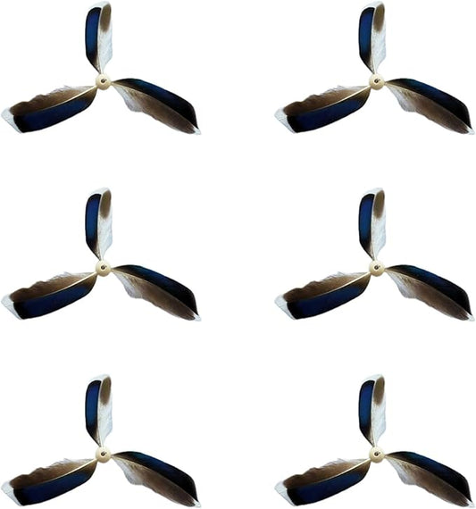 Spinning Feather Propeller Refills for Cat Wand Toy, Cat Toy Wand Attachment Replacement with Lobster Clasp (6-Pack)