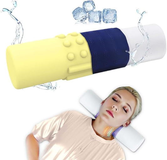 Menlo Park Cervical Neck Roll Memory Foam Pillow, Bolster Pillow, Round Neck Support Pillows for Sleeping,Comfy Cylinder Neck Roll Pillow for Pain Relief with Breathable Cooling Cover,17" L x 4" W