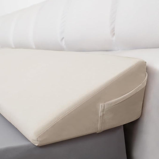 WdFour Bed Wedge Pillow, Close Off Headboard, Wall and Mattress Gap. Incline, Slanted Sweat-Proof Pillow for Neck and Back Pain Relief Anti-snoring for Comfortable Sleeping.(Beige,54Wx10Dx6H)