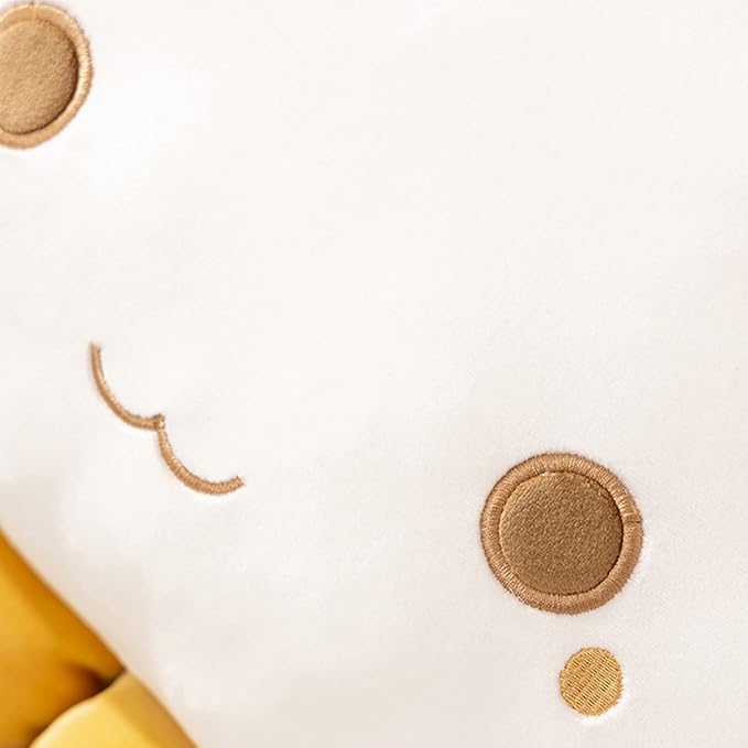 Cute Soft Round Tabby Cat Plush Toys - Kitten Plushies Throw Pillow & Cuddly Cat Doll Pillow Gift for Kids and Lovers (Yellow)