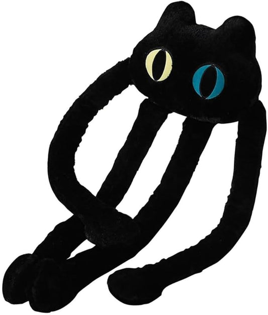 Long Legs Octopus Cat Plush Pillow,39"/100cm Cute Black Cat Stuffed Animals Kawaii Soft Black Cat Plush Toy, Gift for Men Women Kids