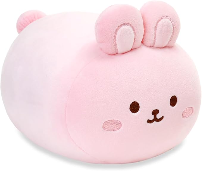 Anirollz Stuffed Animal Plush Toy – 10" Medium Plush Doll | Soft, Squishy, Cute, Comfort, Safe | Birthday Gift Pillow with Cute Character Pink Bunny Rabbit Bunniroll