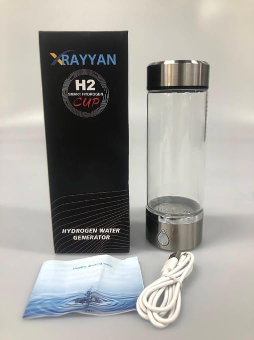 Hydrogen Water Bottle, Portable Hydrogen Water Bottle Generator and Well-being, Refine Water in 3 Minutes, Convenient for Workplace, Day Travel and Drinking, Gift for Beloved. (Silver)