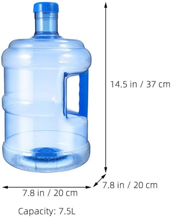 Milisten 2 Gallon Water Jug, 7.5L Water Bottle with Screw Cap Portable Water Storage Bucket Water Container Water Kettle Reusable Motivational Jug for Camping Hiking