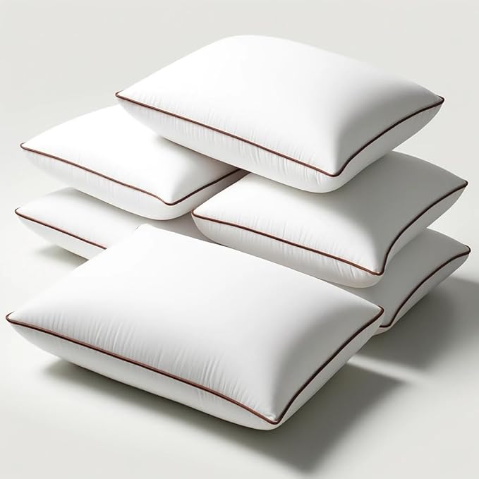 Luxury Hypoallergenic Sleeping Bed Pillows - Soft and Supportive - Premium Down Alternative Fill - Ideal for Side, Back, and Stomach Sleepers Queen Size Set of 4