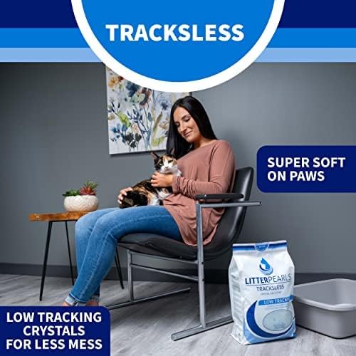 Litter Pearls Tracksless Unscented Non-Clumping Crystal Cat Litter with Odorbond, 10.5 Pounds
