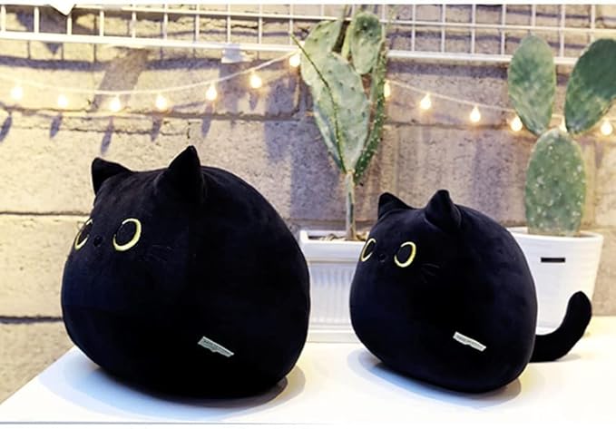 Black Cat Stuffed Animal Plush Toy Creative Cat Shape Soft Pillow Pillow Toys Gifts Cute Stuffed Animal Dolls for Girlfriend Kids Baby Girls 40cm15.7in