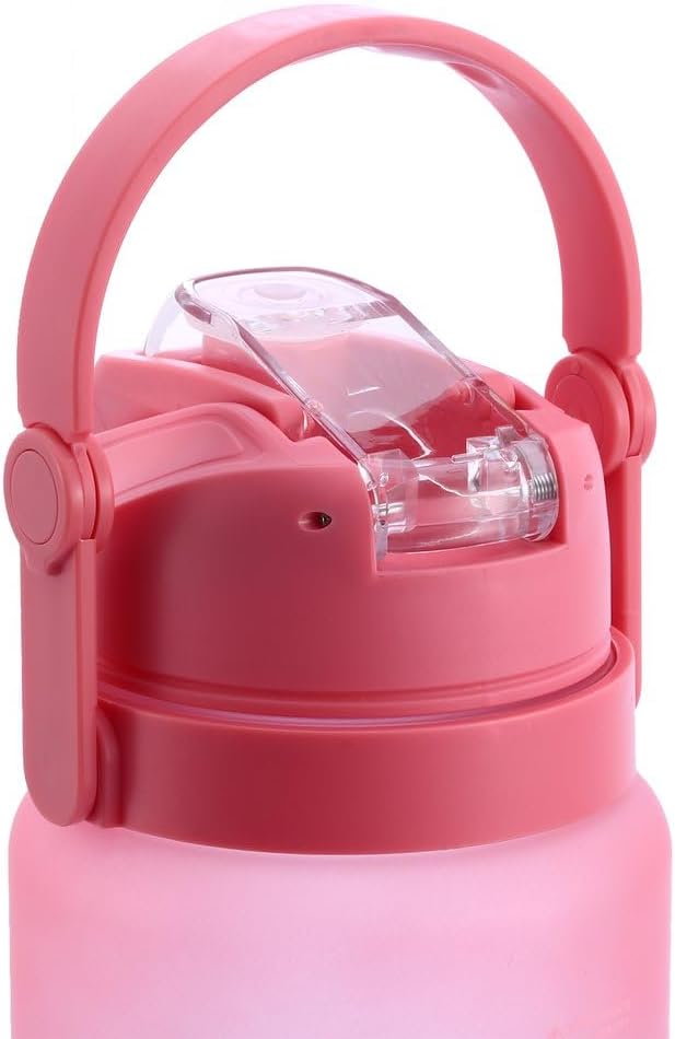 LESHP 64oz Sports Motivational Big Water Bottle With Time Marker Capacity Scale Line, Leak-Proof Reusable Large Water Bottle to Ensure You Drink Enough Water Throughout The Day for Fitness