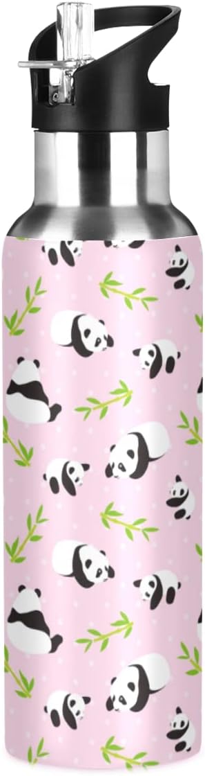 MNSRUU Insulated Water Bottle with Straw, Rainbow and Unicorns Stainless Steel Flasks for Sports Cycling Hiking School