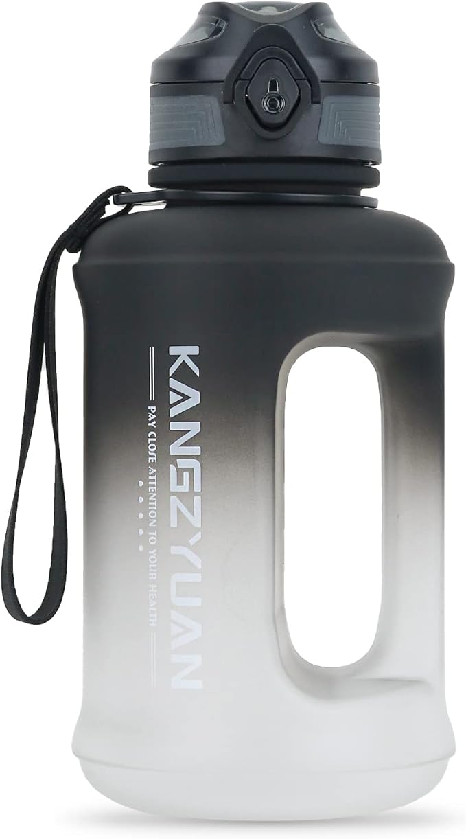 Mini Gallon Kids Water Bottle - 23oz, Small Durable for School, BPA-Free, Tritan, Leak-Proof, Wide-Mouth, Sports, & Outdoors - Designs for Boys & Girls (Black)