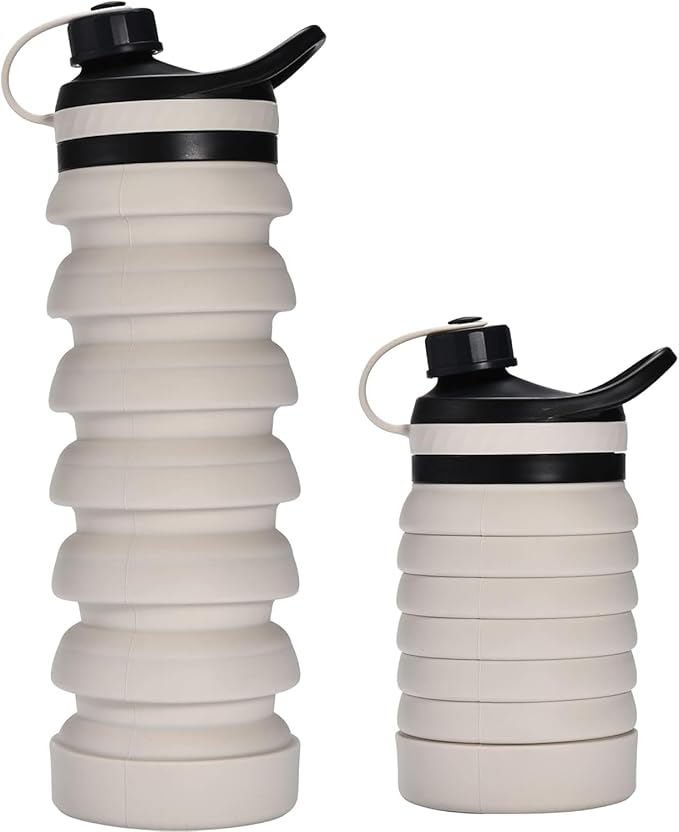 Hydrate Bottles Collapsible Water Bottle,Silicone Foldable Water Bottle,BPA Free, Portable, and Lightweight Design,Perfect for Indoor, Outdoor, Travel, Office, and Home, Leak-Proof, and Safe