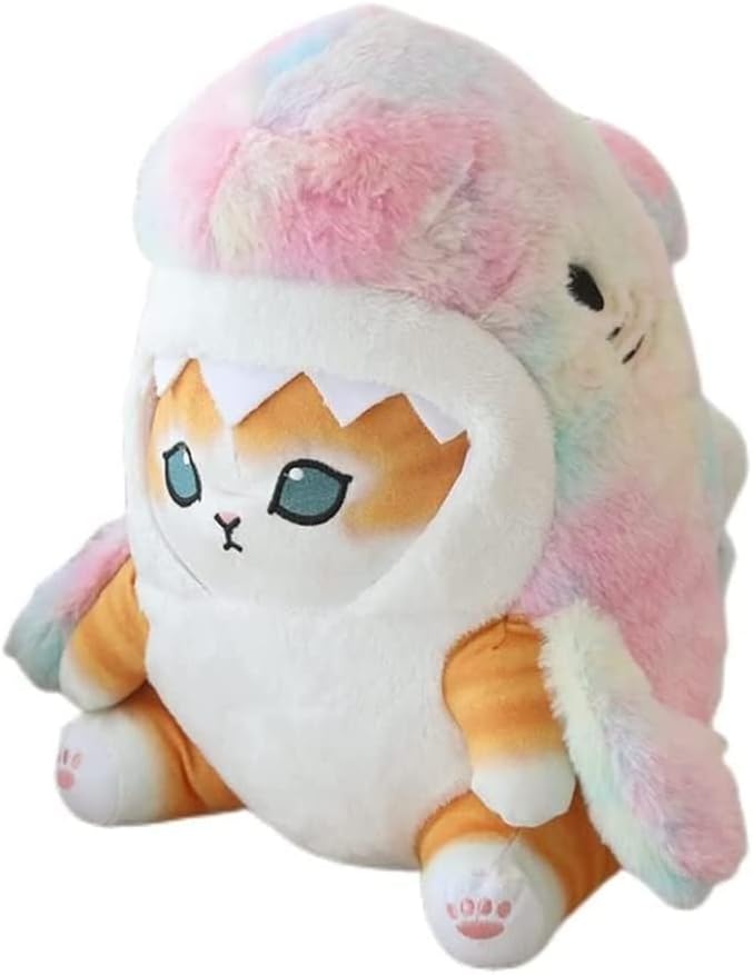 Shark Cat Plush Toy, Cute Fried Shrimp Shark Stuffed Animals Doll, Kawaii Shark Cat Plush Pillow Toy Birthday for Kids Boys Girls (12inch, Colorful)