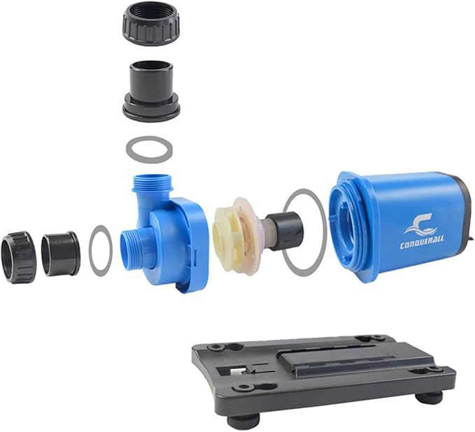 CONQUERALL 2110GPH 40W 16.5ft DC Return Pump with Controller CHS-8000 24V Circulation 3 Year Warranty for Ponds Gardens Fountains Sump Marine Aquaculture Aquariums