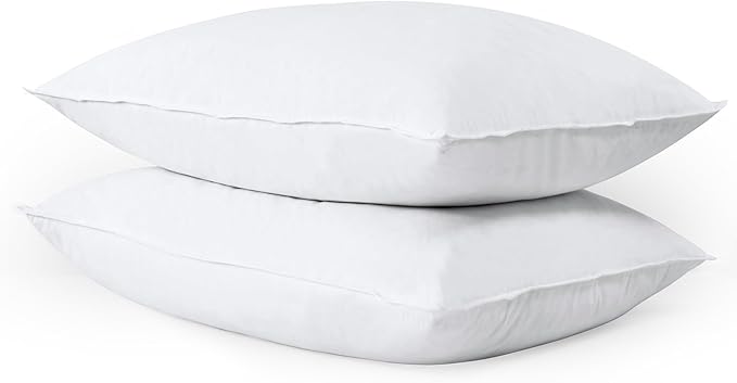 WOLKI Feather Down Alternative Pillows Queen Size Set of 2, 100% Soft Cotton Shell Bed Pillow, Hotel Sleeping Pillow for Back, Stomach or Side Sleepers 20x30