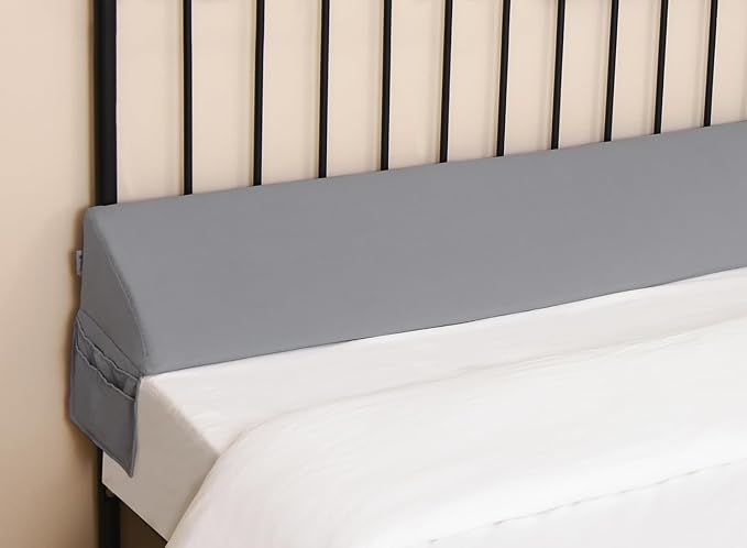 Vekkia Dual Density Bed Wedge Pillow/Mattress Gap Filler/Headboard Pillow/Pillow Wedge for Headboard Gap/Bed Gap Filler,Close Gap(0-6") Between Your Mattress and Headboard,Gray(King)