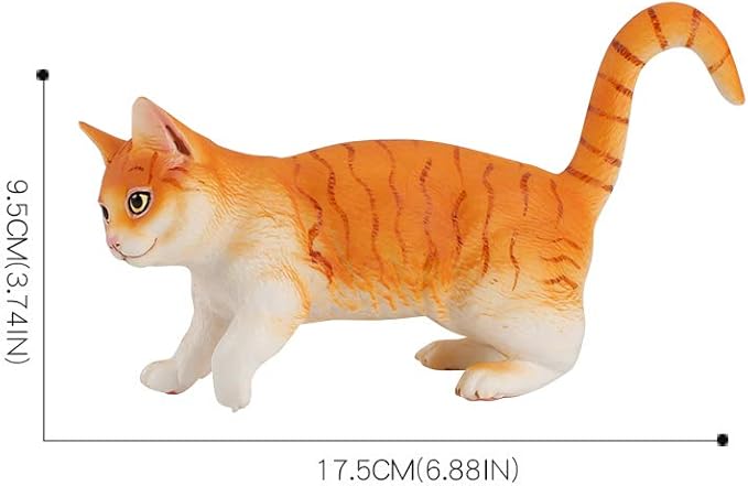 Orange Cat Animal Model Action Figures Family Party Supplies Desktop Decoration Cake Toppers Collection Toys for 5 6 7 8 Years Old Boys Girls Kid Toddlers