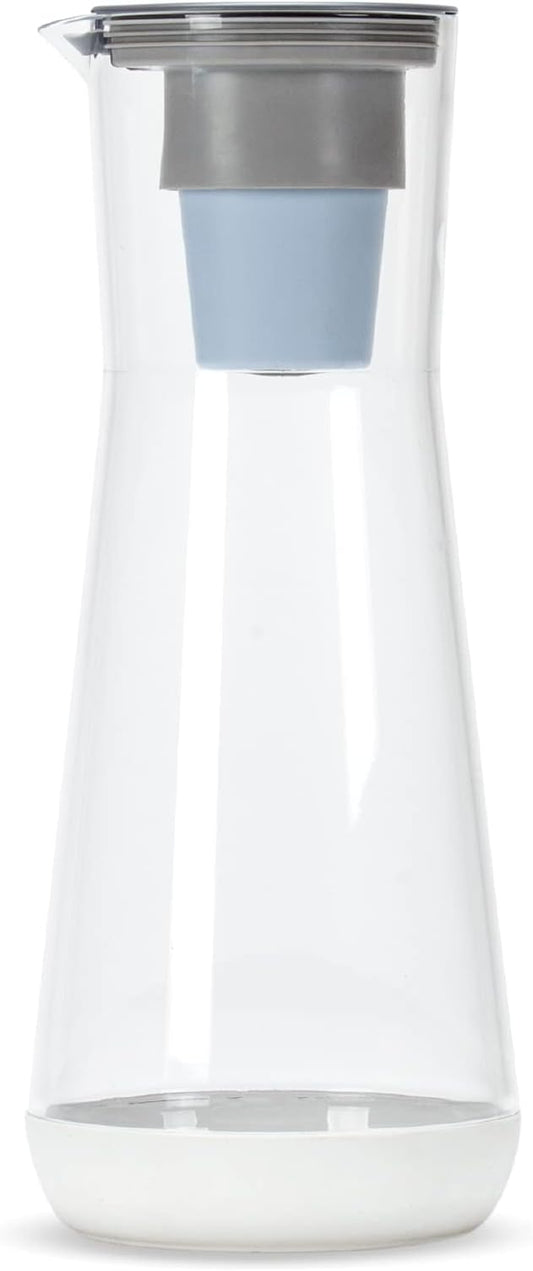 Hydros Water Filter Pitcher, 40 oz Slim Design, Patented Fast Flo Tech, Dishwasher Safe, Fills in Just 40 Seconds, BPA Free, 5 Cup Capacity, White