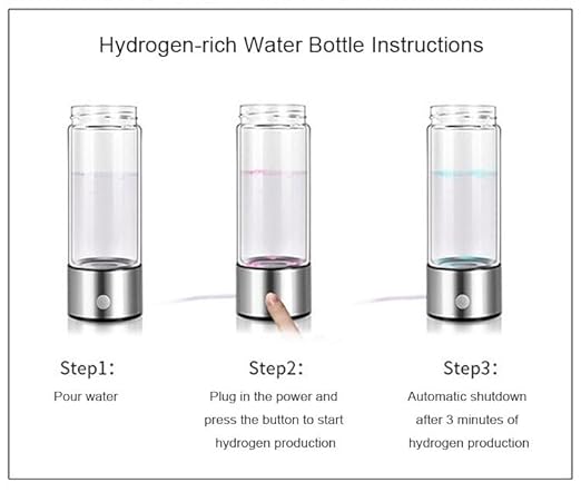 Hydropures Generator Hydrogen Water, Portable Hydrogen Water Ionizer Machine, 3Min Quick, Rechargeable, Hydrogen Rich Water Bottle Health,Suitable for Office, Travel,Exercise