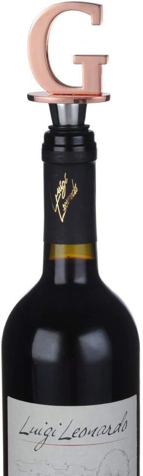 Miicol Wine Stopper, Prosecco Stopper, Wine Bottle Stopper, Personalised Champagne Stopper, Rose Gold Wine Accessories, Wine Lovers Gift, Monogram Gift, Letter G