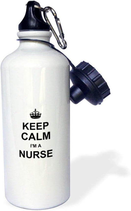 3dRose Keep Calm Im nursing pride-funny medical profession gift-Sports Water Bottle, 21oz , Multicolored