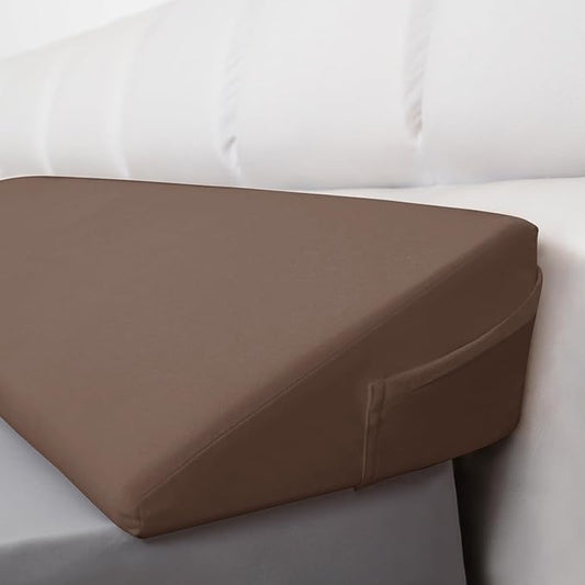WdFour Bed Wedge Pillow, Close Off Headboard, Wall and Mattress Gap. Incline, Slanted Sweat-Proof Pillow for Neck and Back Pain Relief Anti-snoring for Comfortable Sleeping.(Chocolate,54Wx10Dx6H)