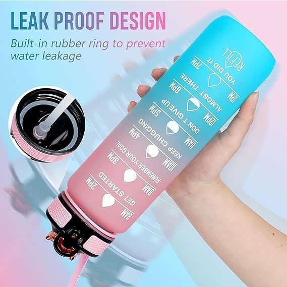 I Am The Storm Sugar Skull 32 OZ Drinking Water Bottle with Times to Drink and Straw, Motivational with Carrying Strap, Leakproof BPA & Toxic Free, Ensure You Drink Enough Water for Outdoor