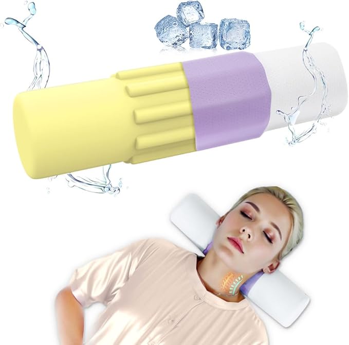 Menlo Park Cervical Neck Roll Memory Foam Pillow, Bolster Pillow, Round Neck Support Pillows for Sleeping,Comfy Cylinder Neck Roll Pillow for Pain Relief with Breathable Cooling Cover,17" L x 4" W